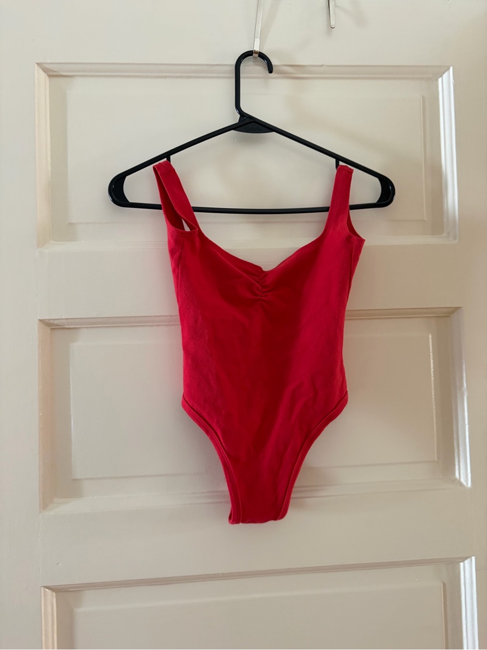 Gil Rodriguez Red Ribbed One-Piece Bodysuit XS